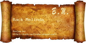 Back Melinda névjegykártya